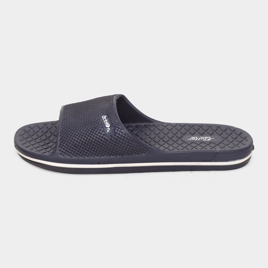 Mens Slider Flip Flops, Navy Blue, large image number null