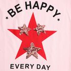 Girls' Light Pink Cotton Round Neck Casual T-Shirt, हल्का गुलाबी, small image number null