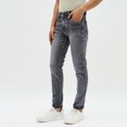 Men's Washed Grey Slim Fit Jeans, हल्का ग्रे, small image number null
