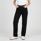 Women's Black Solid Jeans, काला, small