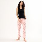 Women's Light Grey Relaxed Fit Cotton Blend Pyjama, हल्का गुलाबी, small