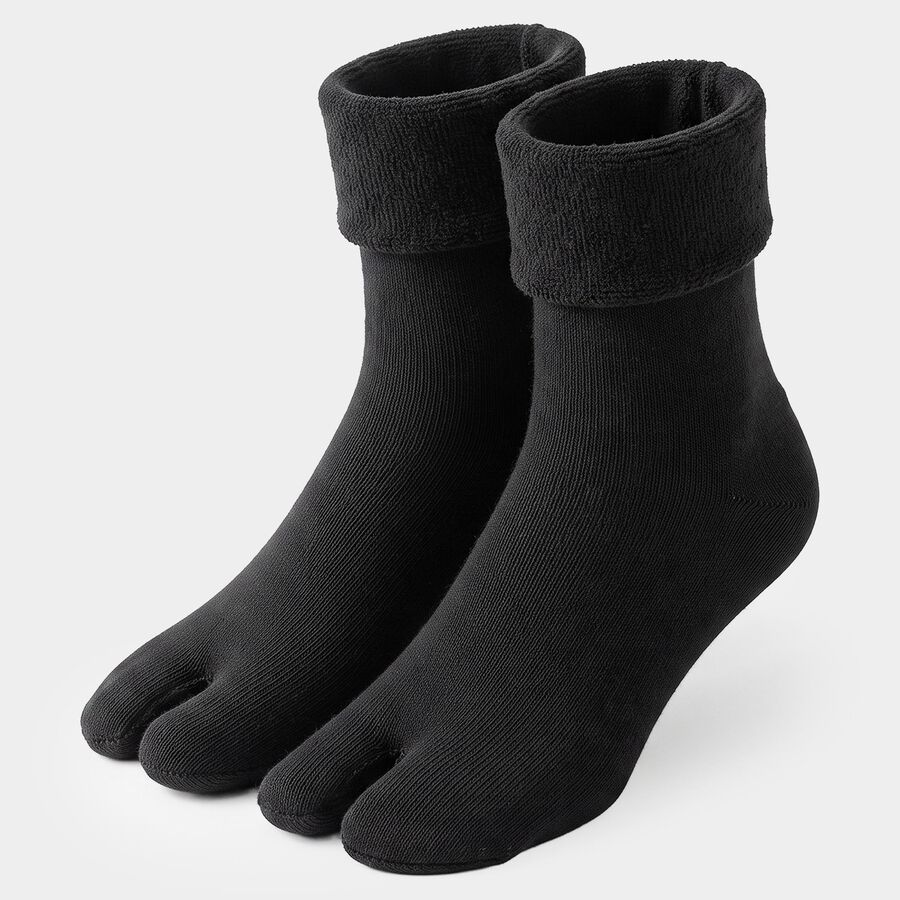 Women's Black Regular Fit Toe Pack of 1 Socks, Black, large
