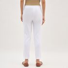 Women's Bright White Cotton Blend Ankle-Length Churidar, सफ़ेद, small image number null