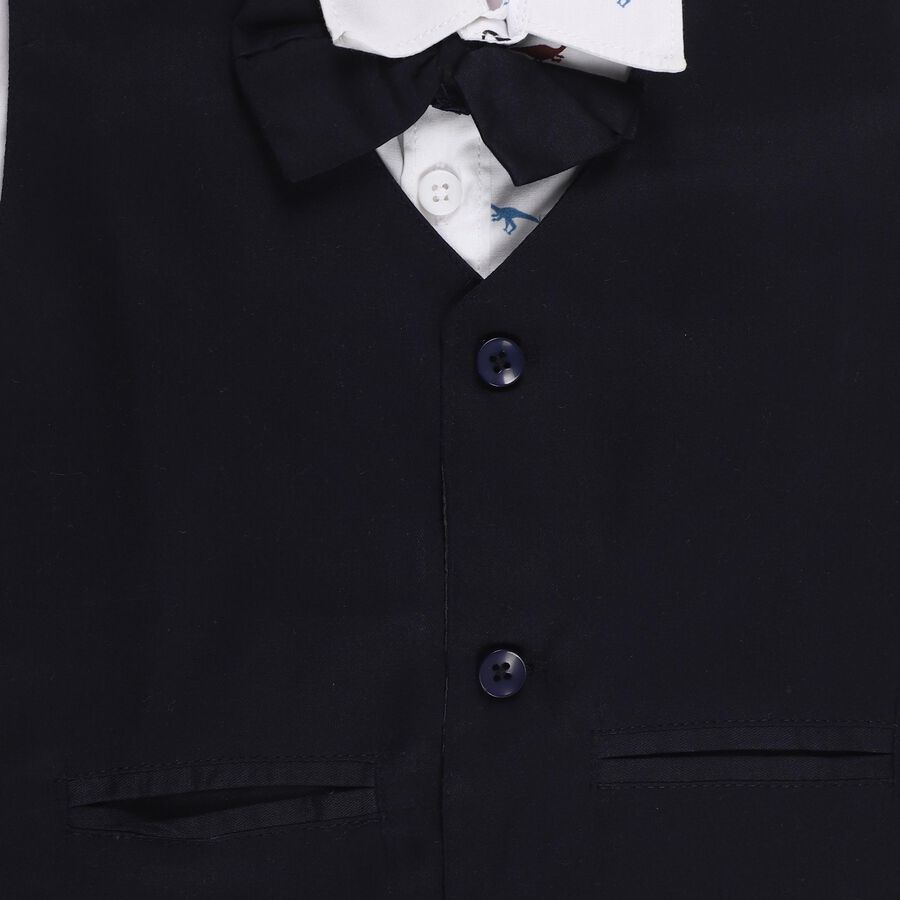 Boys' White Cotton Full Sleeve Classic Casual Shirt, नेवी ब्लू, large image number null
