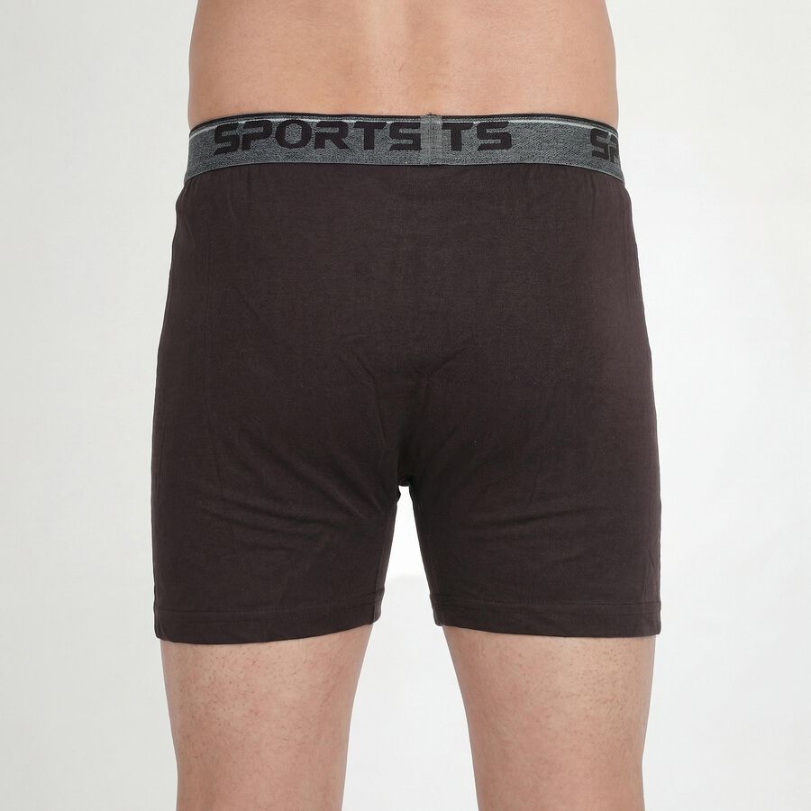 Men's Brown Regular Fit Elasticated Waistband Trunks, भूरा, large
