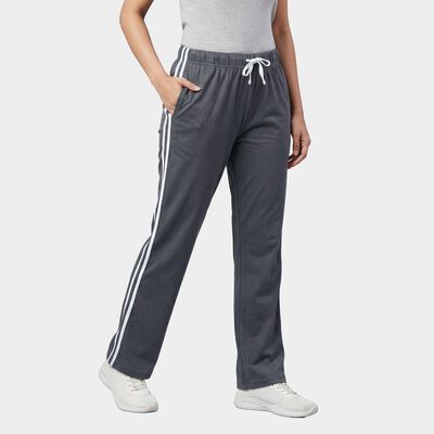 Women's Grey Regular Fit Track Pants
