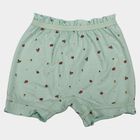 Girls' Mint Green Regular Fit Floral Printed Bloomer, Light Green, small
