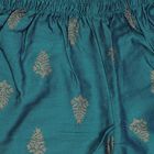 Girls Teal Blue Golden Motif Kurta and Pant Fusion Set, टील ब्लू, small image number null