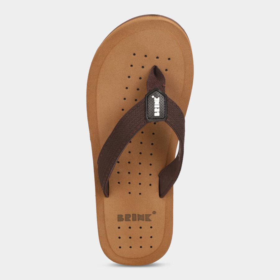 Men's Slippers, Brown, large image number null