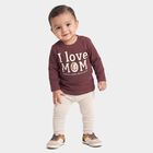 Infants Purple Cotton Round Neck Graphic Print Regular T-Shirt, बैंगनी, small