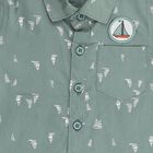 Infants Light Sage Green Cotton Half Sleeve Classic Casual Shirt, हल्का हरा, small image number null