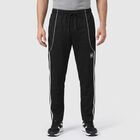 Men's Black Regular Fit Side-Striped Track Pants, Black, small