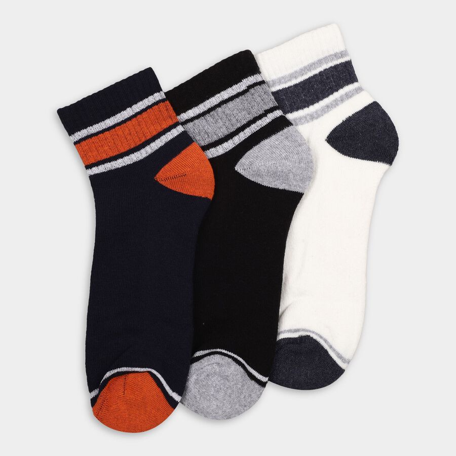 Men's Socks (Pack of 3), Black, large