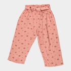 Girls Peach Regular Fit Floral Printed Capri, पीच, small