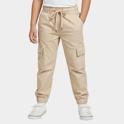 Boys Beige Regular Fit Cargo Pants