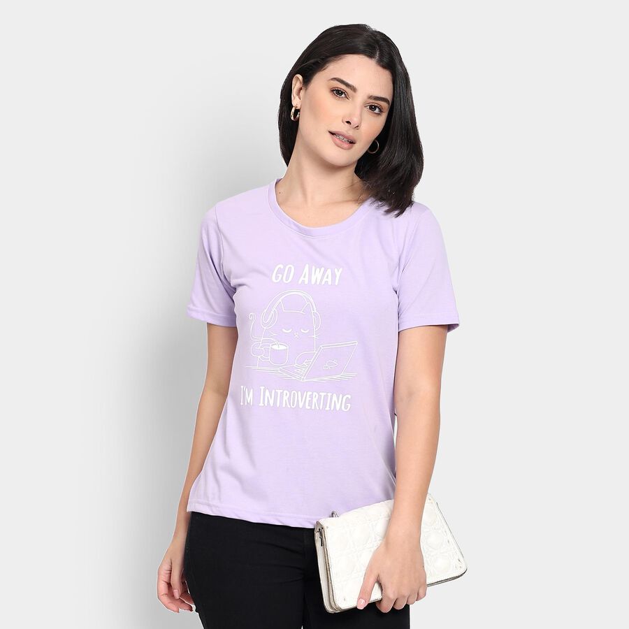 Ladies' Round Neck T-Shirt , Lilac, large image number null