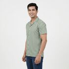 Men Green Camp Collar Casual Shirt, Light Green, small