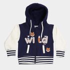 Infants Deep Midnight Navy Blue Hooded Casual Sweatshirt, Navy Blue, small image number null