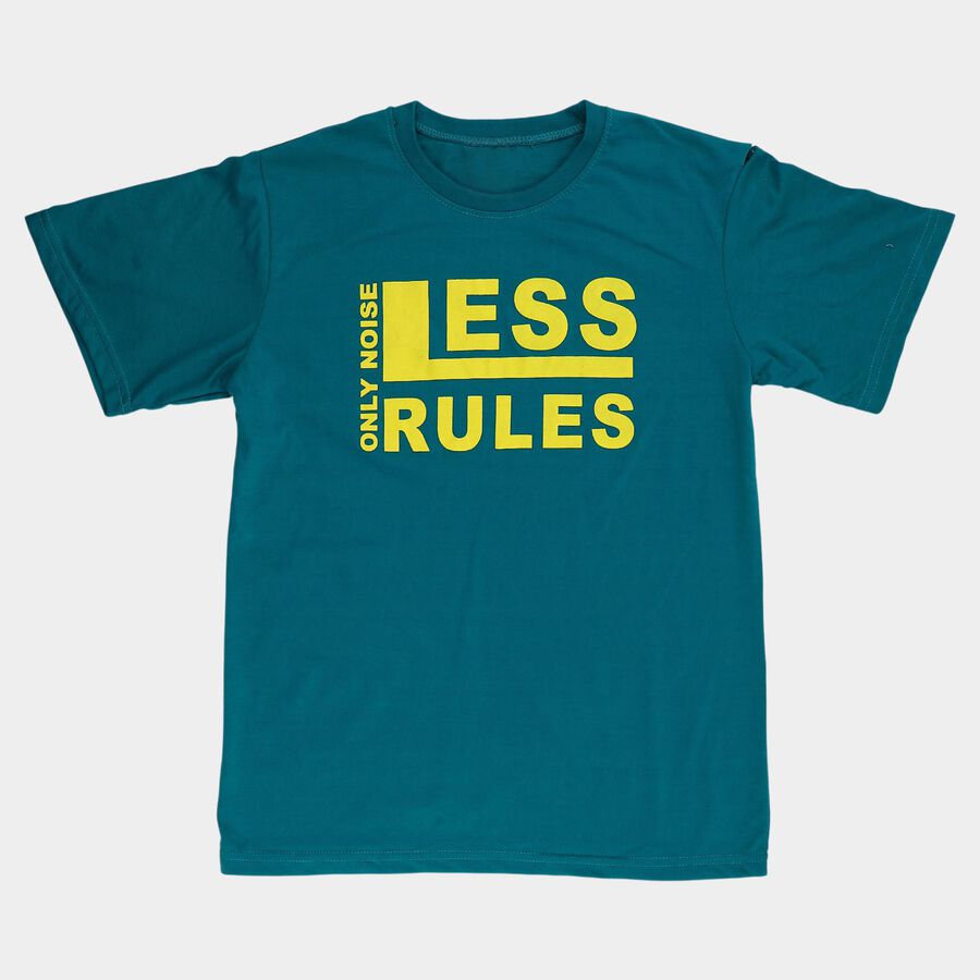 Boys' Half Sleeves T-Shirt, गहरा हरा, large