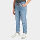 Boys' Light Blue Jogger Fit Washed Jeans, Light Blue, small