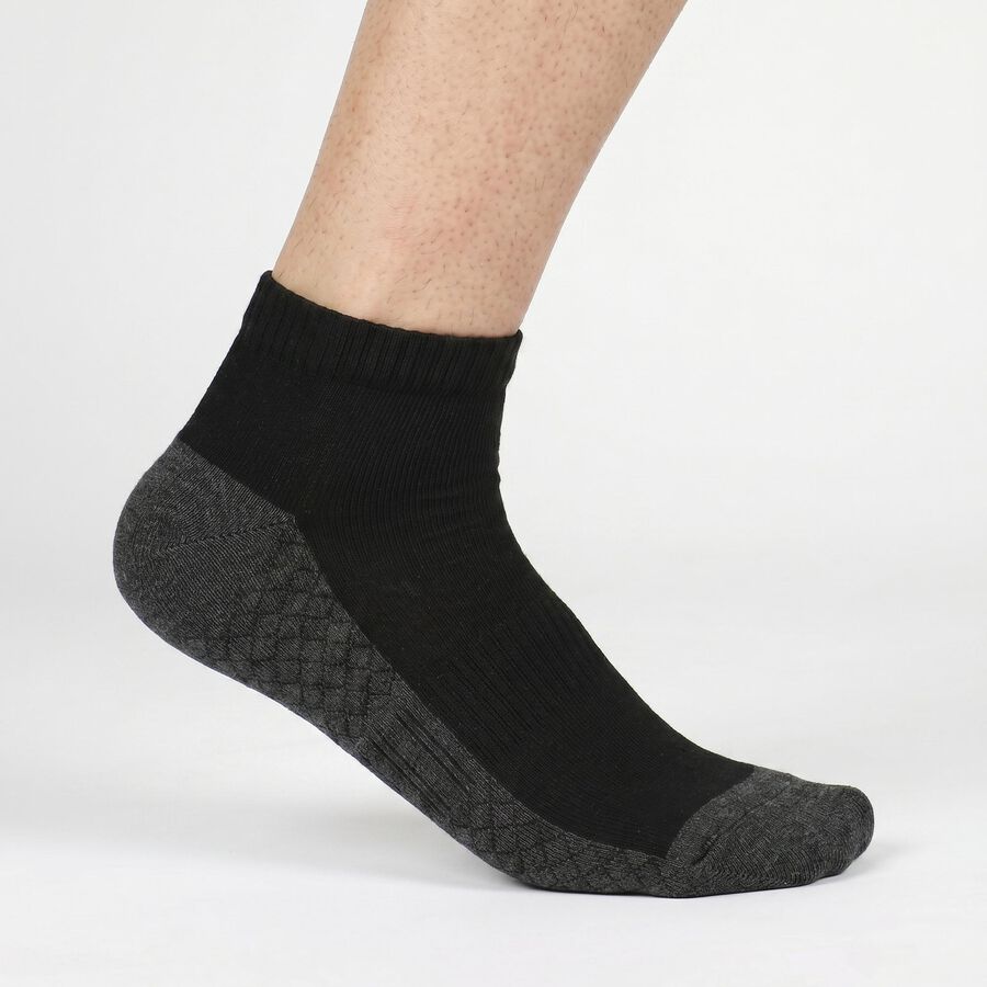 Men's Melange Light Grey Regular Fit Textured Pack of 3 Socks, मिश्रित हल्का ग्रे, large