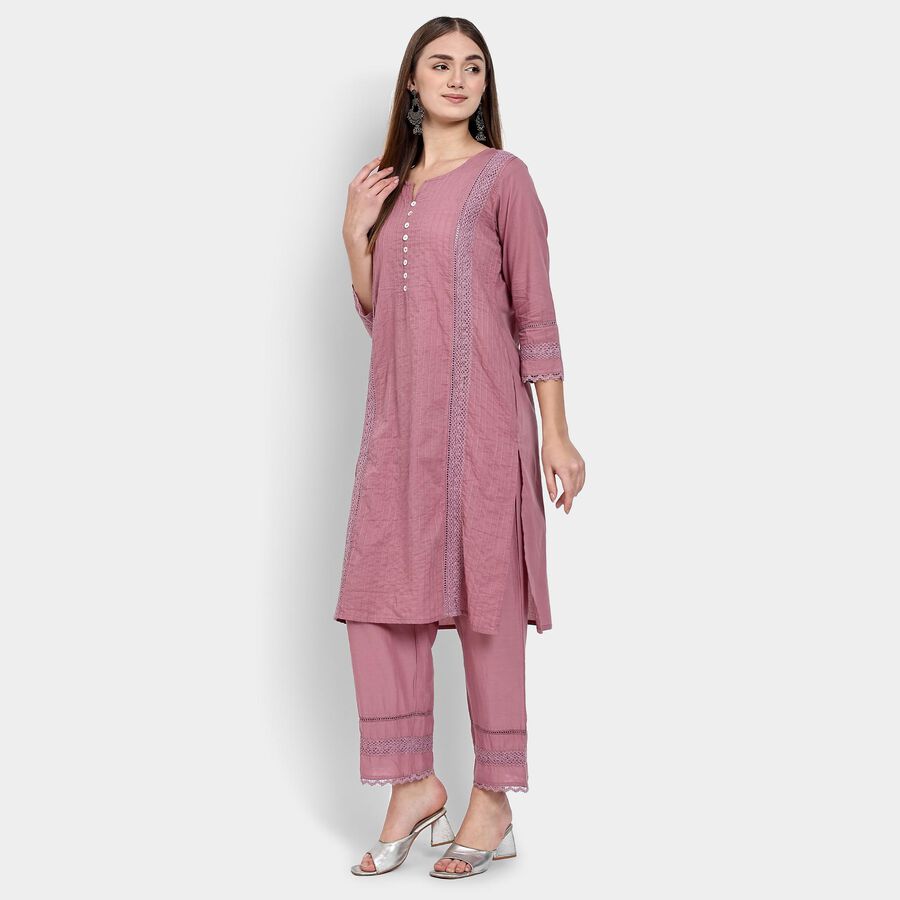 Ladies' 100% Cotton Ethnic Set , Purple, large image number null