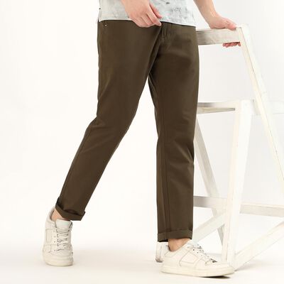 Men's 100% Cotton Slim Fit Casual Trousers