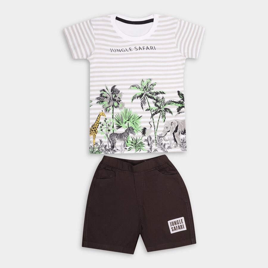 Boys' 100% Cotton Woven Baba Suit , ऑफ व्हाइट, large image number null