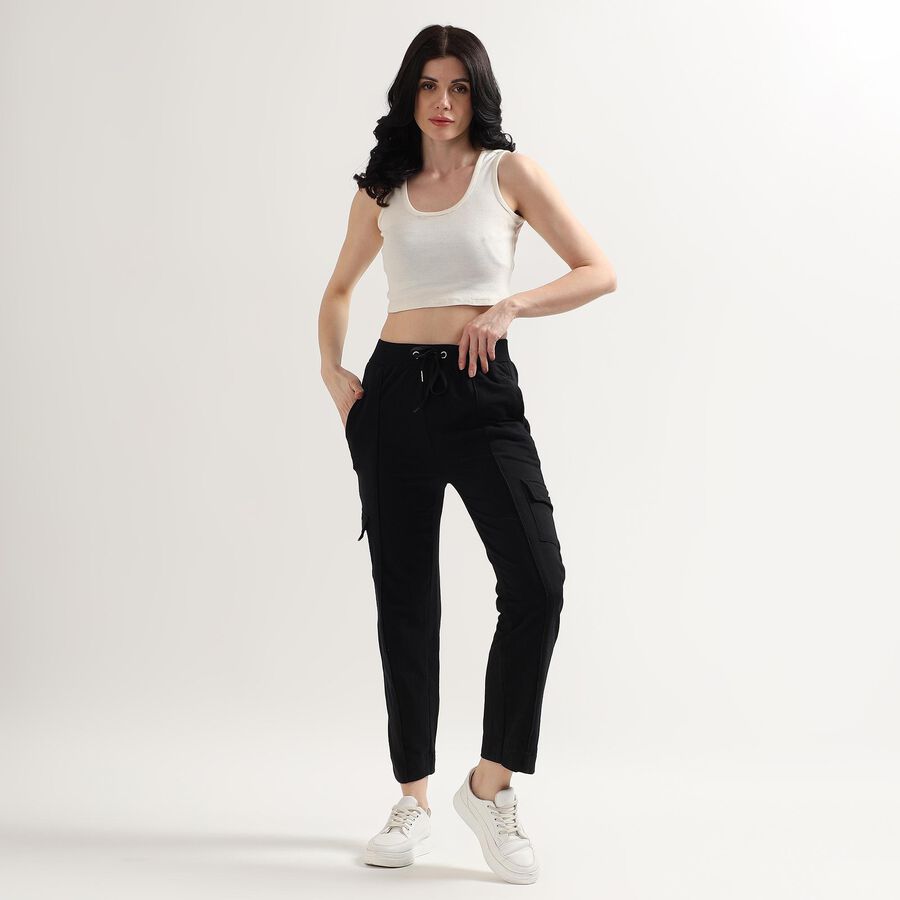 Ladies' Regular Track Pants, काला, large image number null