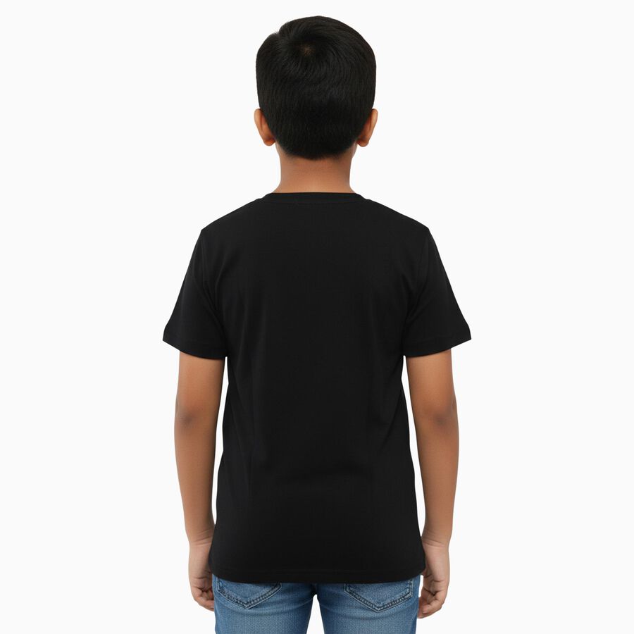 Boys' Half Sleeves T-Shirt, Black, large
