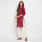 Ladies' 100% Cotton Kurta, मरून, small image number null