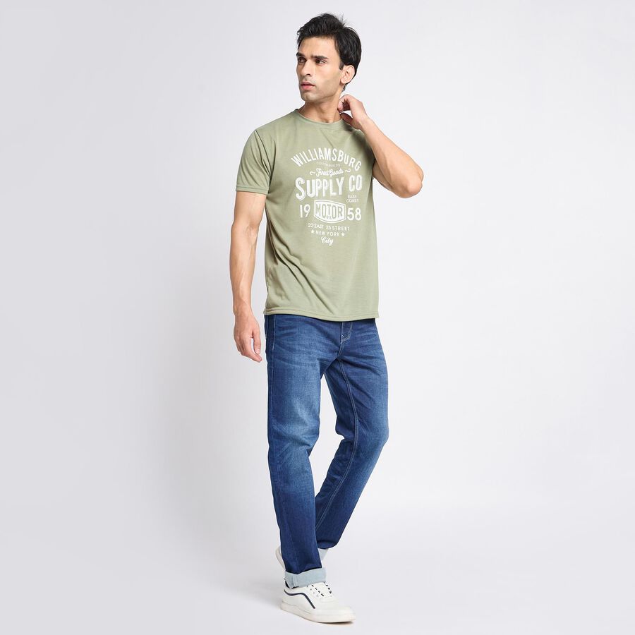 Men's Round Neck T-Shirt, हल्का हरा, large image number null