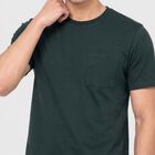 Men's Green Cotton Round Neck Regular T-Shirt, गहरा हरा, small