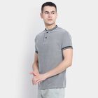 Solid Henley T-Shirt, Dark Grey, small image number null