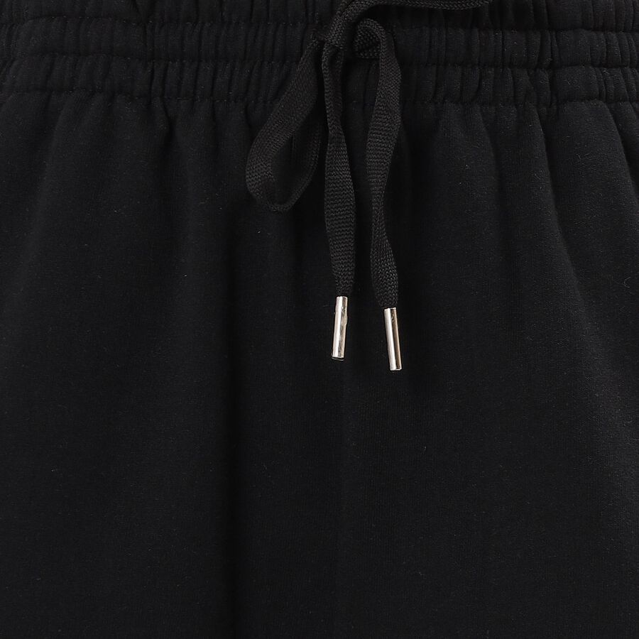 Women's Jet Black Straight Fit Regular Track Pants, Black, large image number null