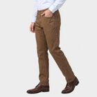 Men's Khaki Flat-Front Chino Trousers, खाकी, small