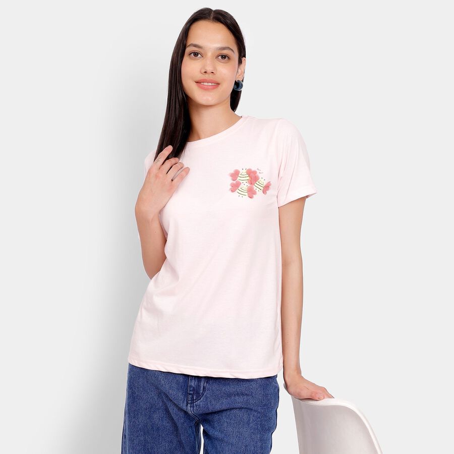 Ladies' Round Neck T-Shirt, Light Pink, large image number null