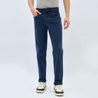 Men's Deep Steel Blue Straight Fit Classic Jeans, मध्यम नीला, small image number null