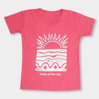 Girls' T-Shirt, गुलाबी, small