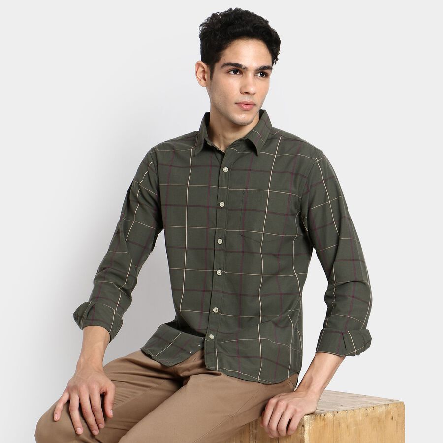 Men's Casual Shirt, ओलिव, large image number null