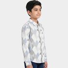 Boys White Cotton Collar Regular Fit Shirt, White, small