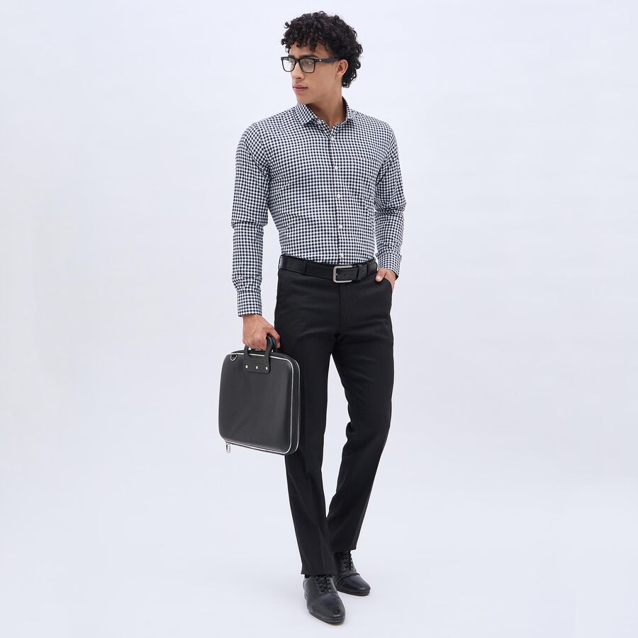 Men's Cut Away Collar Formal Shirt, Navy Blue, large image number null