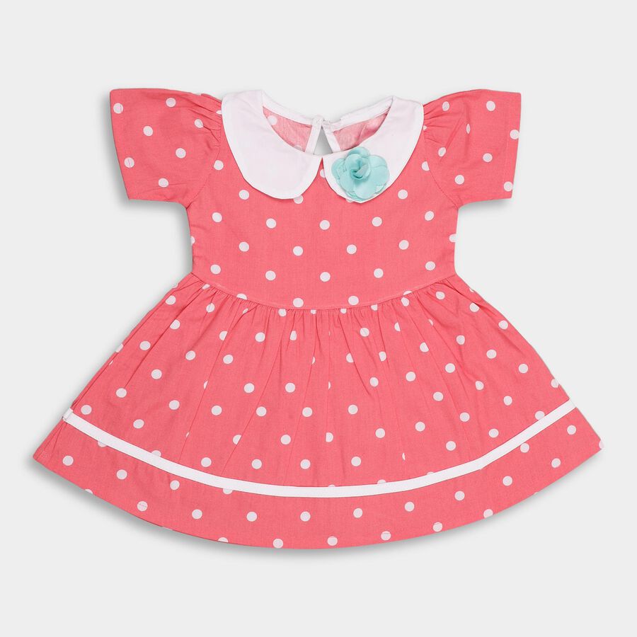 Infants' 100% Cotton Frock , गुलाबी, large