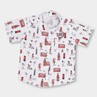 Infants' Rich Eggshell White Cotton Classic Casual Shirt, सफ़ेद, small image number null