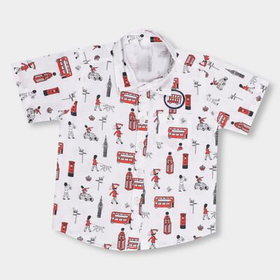 Infants' Rich Eggshell White Cotton Classic Casual Shirt