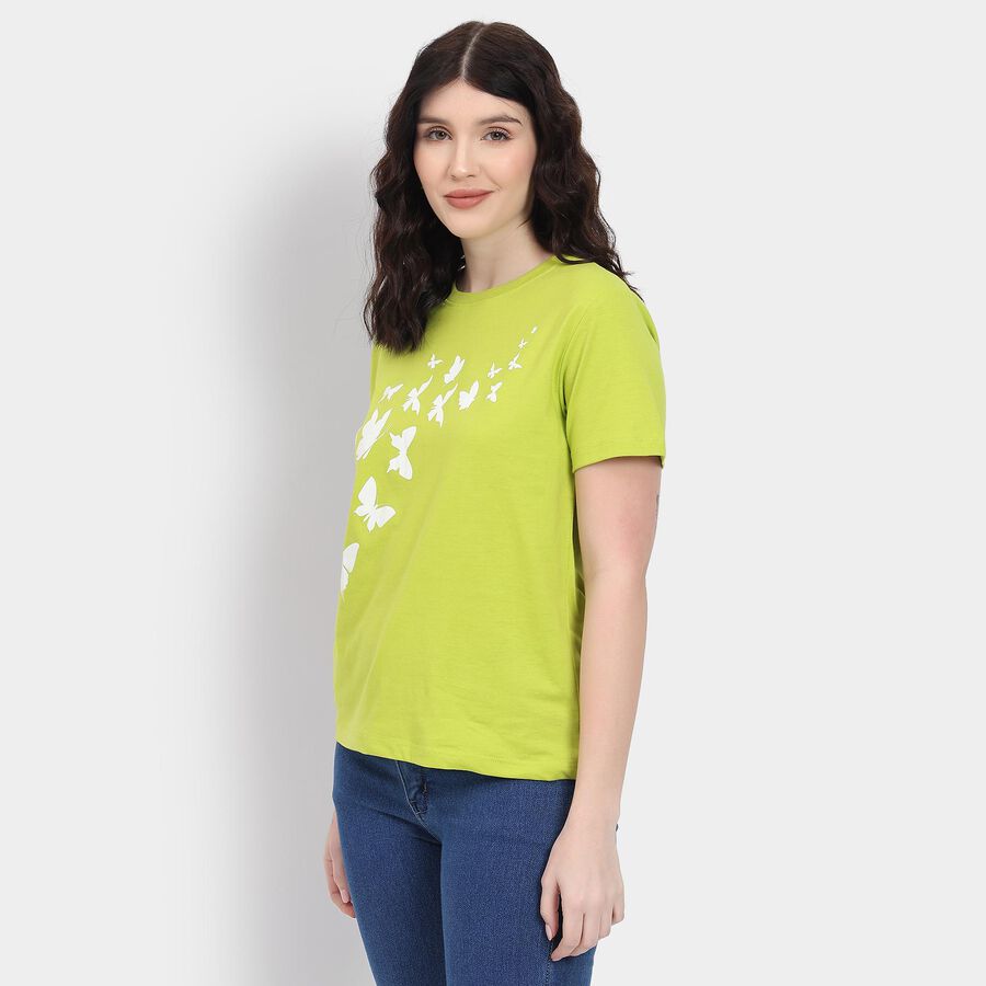 Ladies' Round Neck T-Shirt , Neon Green, large