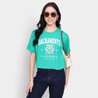 Ladies' 100% Cotton Crop  Top, Dark Green, small