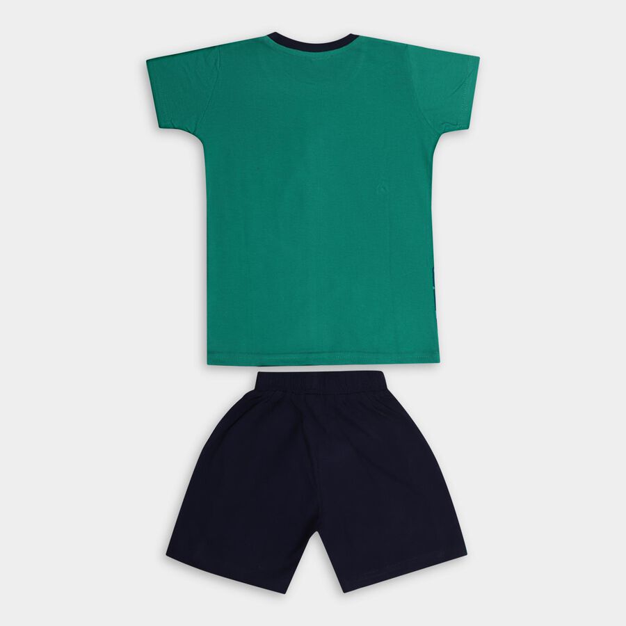 Boys' 100% Cotton Knit Baba Suit, गहरा हरा, large image number null