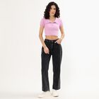 Women's Stonewashed Blue Slim Fit Jeans, Black, small