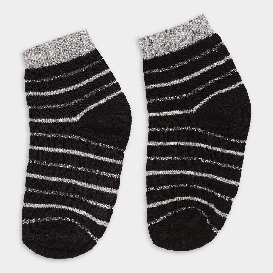 Girls' Socks (Pack of 2), Black, large image number null